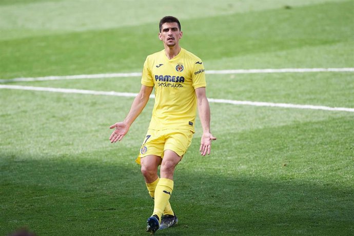 Gerard Moreno se queja durante un partido del Villarreal 