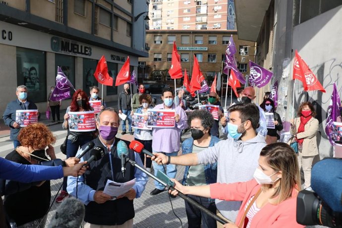 Concentración de UGT Málaga por el Día Internacional de la Seguridad y Salud en el Trabajo