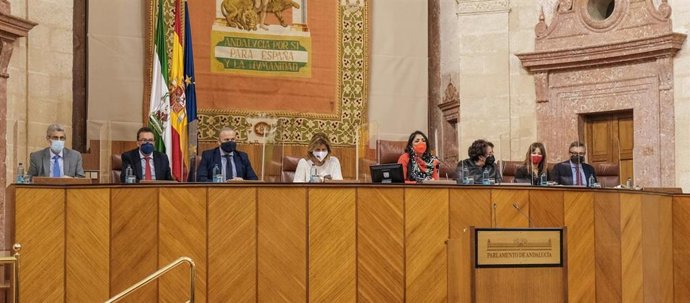 Mesa del Parlamento de Andalucía.