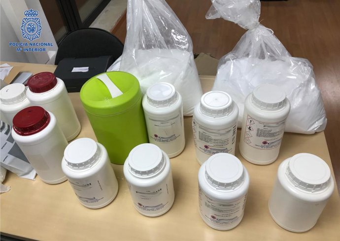 Droga y sustancias de corte intervenidas en la operación 'zero-zero' en Mallorca.