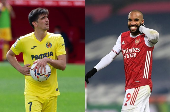 Gerard Moreno y Alexandre Lacazette, jugadores del Villarreal y del Arsenal