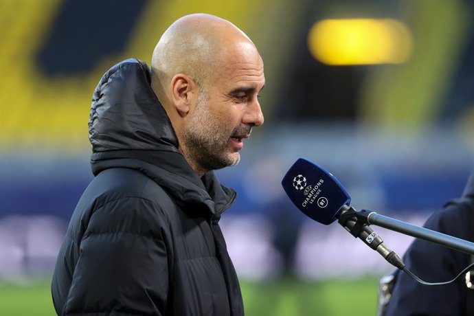 Coach Pep Guardiola of Manchester City during the UEFA Champions League, Quarter-Finals, 2nd leg football match between Borussia Dortmund and Manchester City on April 14, 2021 at Signal Iduna Park in Dortmund, Germany - Photo Joachim Bywaletz / Orange P