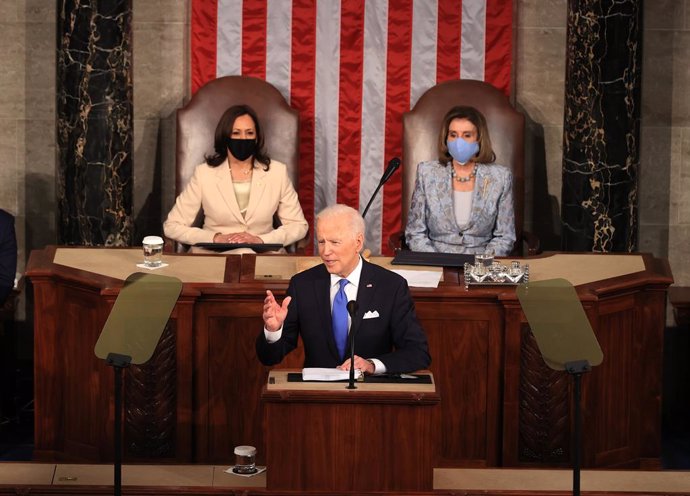 El presidente de Estados Unidos, Joe Biden, en el discurso en el Congreso por sus primeros 100 días en el cargo