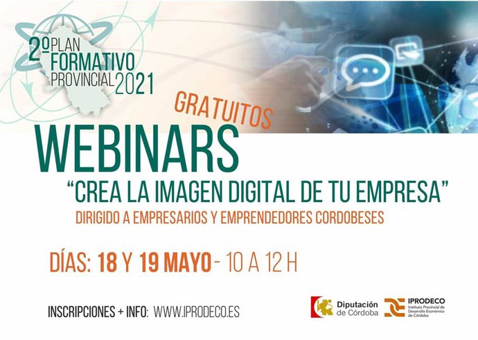 Cartel de 'Crea la imagen digital de tu empresa'.