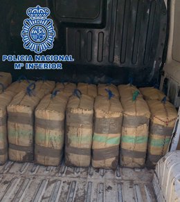 Droga intervenida en la furgoneta en La Línea