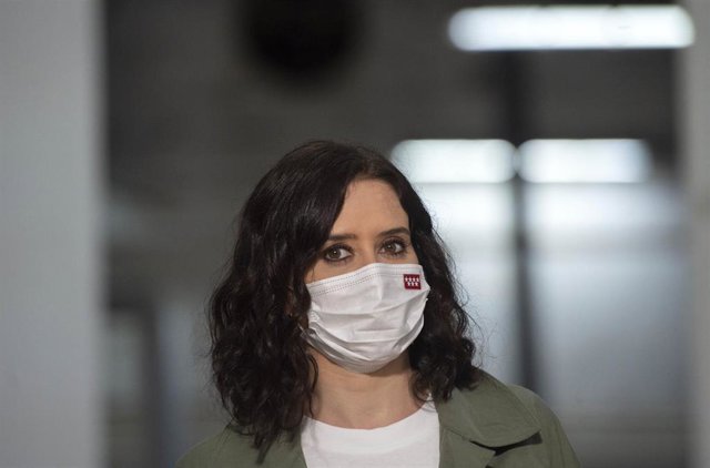La presidenta de la Comunidad de Madrid y candidata a la reelección, Isabel Díaz Ayuso, en un acto de campaña