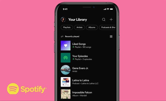 Bibliotecas rediseñadas de Spotify.