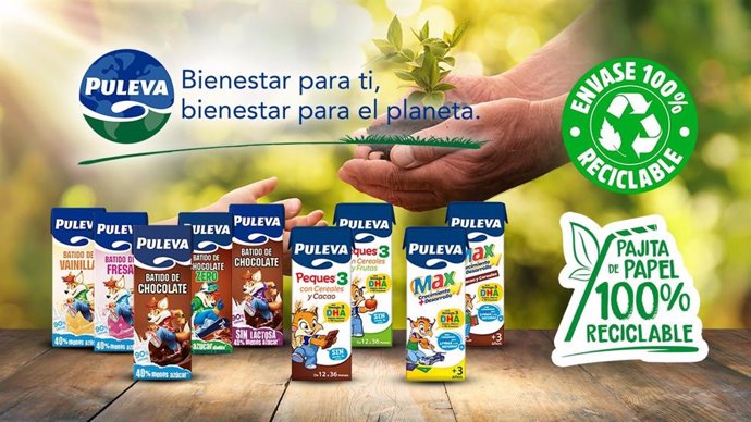 Puleva sustituye 180 millones de pajitas de plástico por pajitas de papel reciclable en su gama de 200 ml