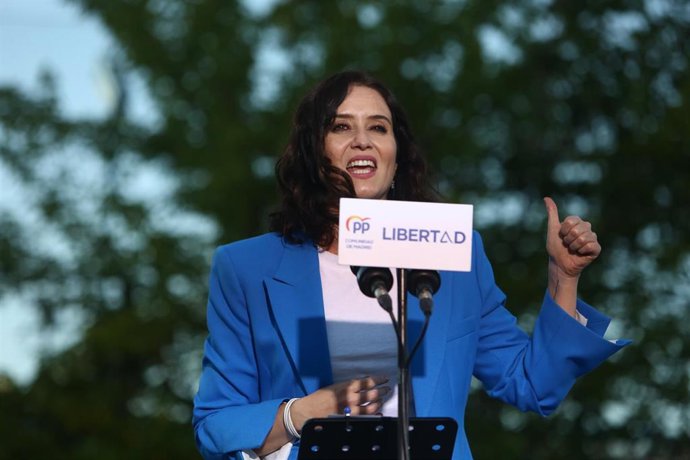 La presidenta de la Comunidad de Madrid y candidata a la reelección, Isabel Díaz Ayuso