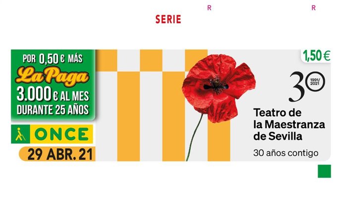 Cupón dedicado al 30 aniversario del Teatro de la Maestranza de Sevilla