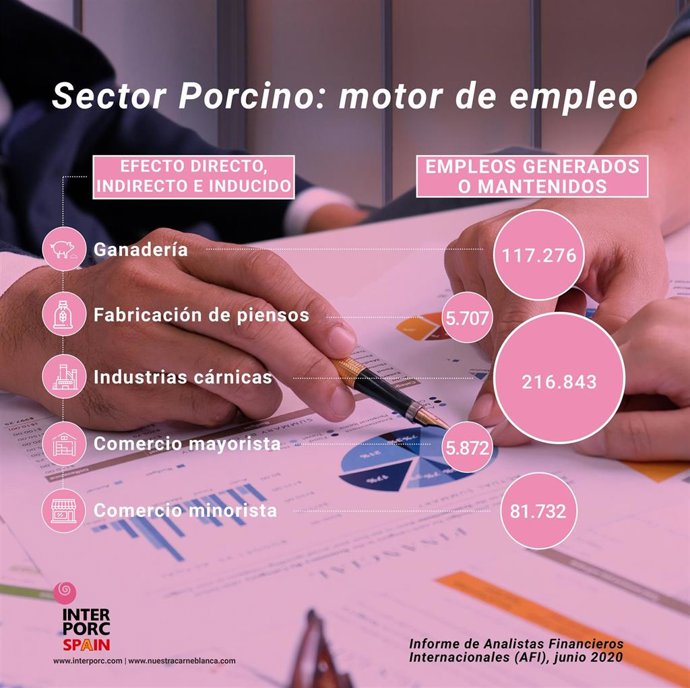 Infografía del sector del porcino como motor de empleo