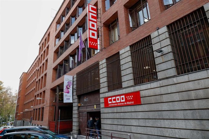 Archivo - Fachada de la sede de Comisiones Obreras, el sindicato CCOO en la calle Lope de Vega, 38, Madrid (España) a 30 de noviembre de 2020.