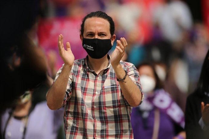 El candidato de Unidas Podemos a la presidencia de la Comunidad de Madrid y secretario general de Podemos, Pablo Iglesias