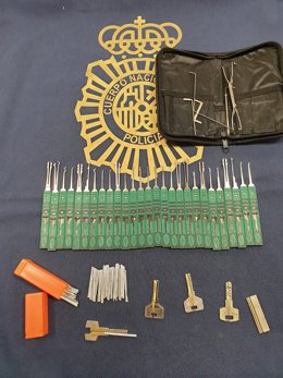 Efectos intervenidos por la Policía Nacional en la operación por robos en domicilios