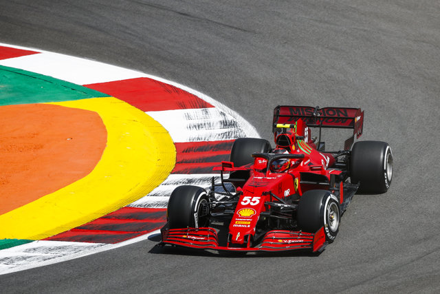 55 SAINZ Carlos (spa), Scuderia Ferrari SF21, action during the Formula 1 Heineken Grande Prémio de Portugal 2021 from April 30 to May 2, 2021 on the Algarve International Circuit, in Portimao, Portugal - Photo Xavi Bonilla / DPPI