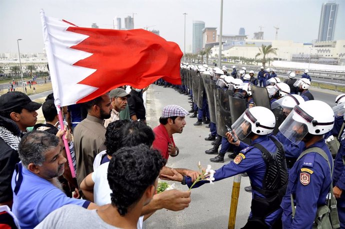 Imagen de archivo de protestas en Bahréin