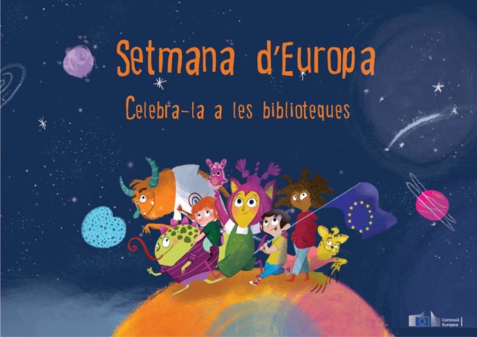 Cartel de la semana europea en las bibliotecas