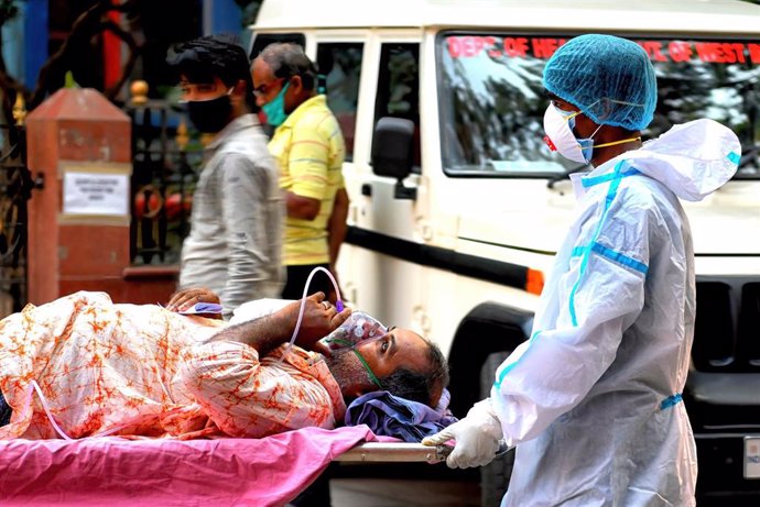 Un paciente de coronavirus en India.