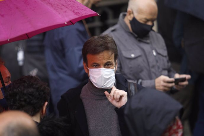 El president d'Unides Podem i comuns al Congrés, Jaume Asens, en la concentració de Barcelona per el 1 de Maig, Dia del Treballador