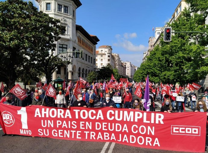 Concentración por el 1 de Mayo de 2021 en Santander