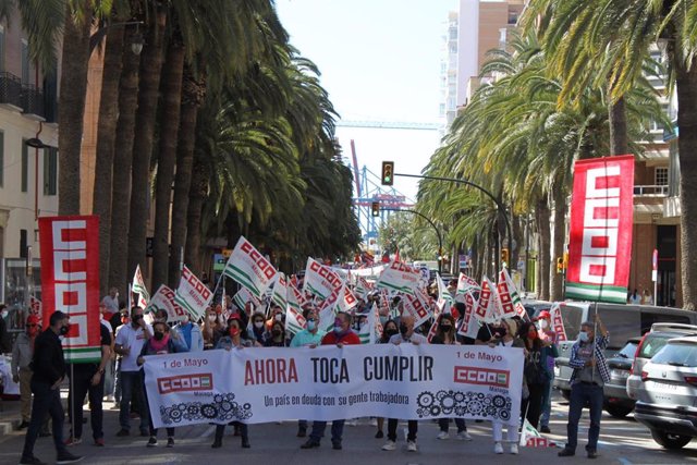 Manifestación en Málaga capital por el 1 de mayo