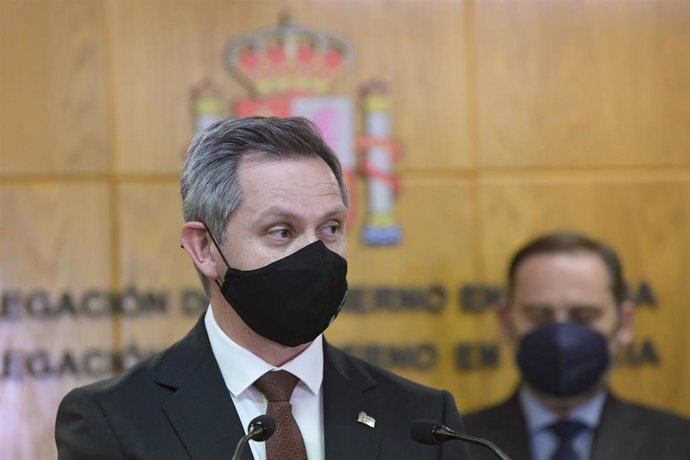 El nuevo delegado del Gobierno en la Comunidad Autónoma de Galicia, José Manuel Miñones, durante la toma de posesión del cargo, a 8 de abril de 2021, en la sede de la Delegación en A Coruña, Galicia, (España). El acto se celebra tras su nombramiento por