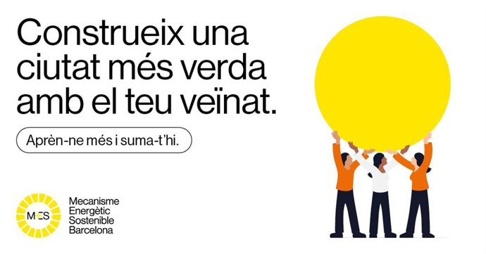 Imatge de la campanya de comunicació impulsada per l'Ajuntament de Barcelona per impulsar la installació de plaques fotovoltaiques en edificis d'alt consum energtic de la ciutat i fomentar l'autoconsumo d'energia