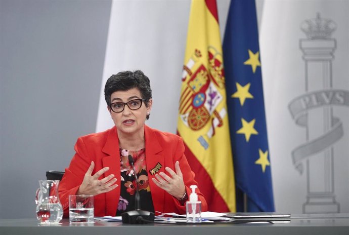 La ministra de Asuntos Exteriores, UE y Cooperación, Arancha González Laya, en una rueda de prensa posterior al Consejo de Ministros