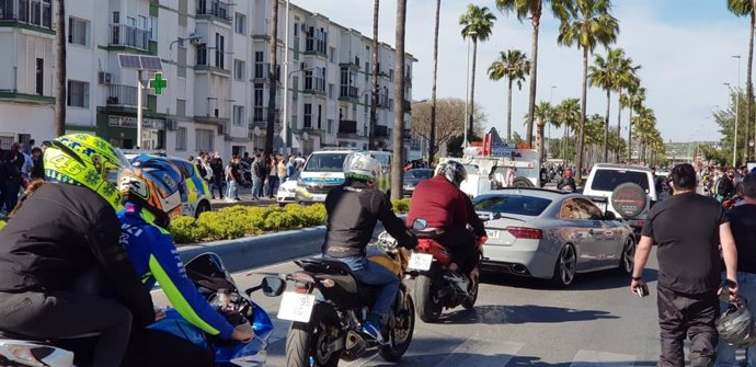 Motoristas en El Puerto de Santa María este fin de semana.