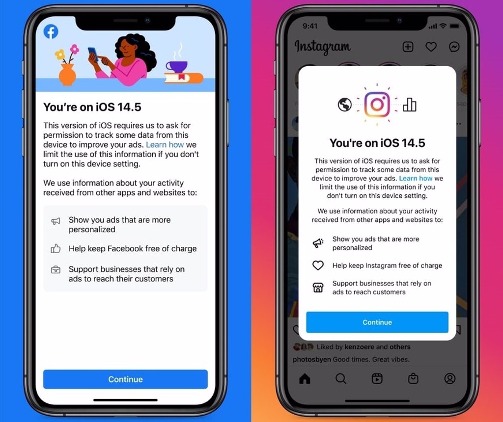 Facebook and Instagram ask their iOS users not to disable ad tracking to keep the service free