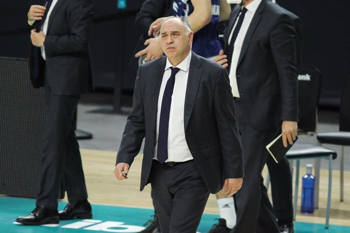 Pablo Laso en un partido del Real Madrid