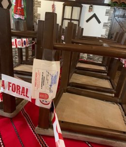 Imagen del local precintado.