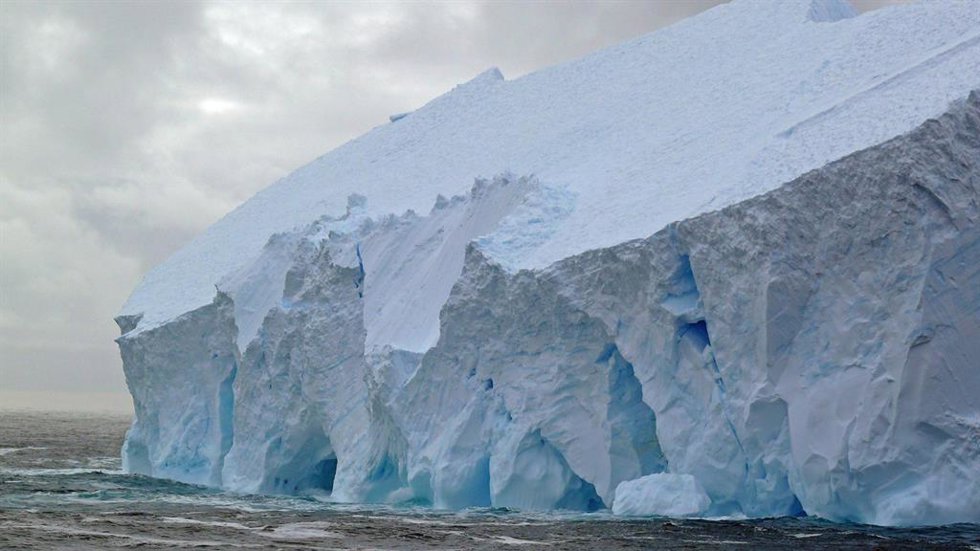Frente de hielo en la Antártida