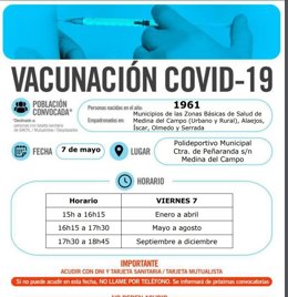 Vacunación den Medina del Campo de los nacidos en 1961