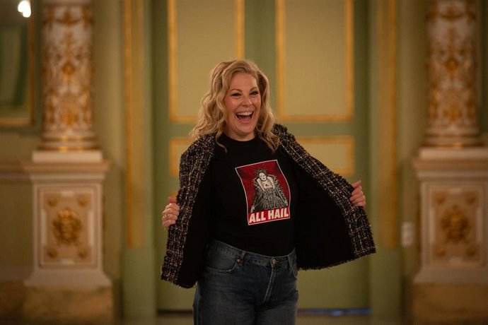 La soprano Sondra Radvanovsky posa durante la presentación del recital Las tres reinas  en el Gran Teatre del Liceu de Barcelona, a 4 de mayo de 2021, en Barcelona, Catalunya (España). Sondra Radvanovsky se enfrenta a las grandes escenas de las tres r