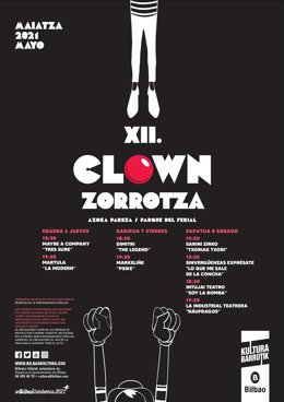 Cartel del programa 'Clown Zorrotza' en Bilbao