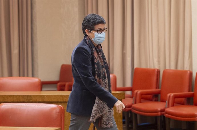 La ministra de Asuntos Exteriores, Unión Europea y Cooperación, Arancha González Laya, a su llegada a la Comisión de Asuntos Exteriores, en el Congreso de los Diputados, a 22 de abril de 2021, en Madrid (España). González Laya comparece a petición propi