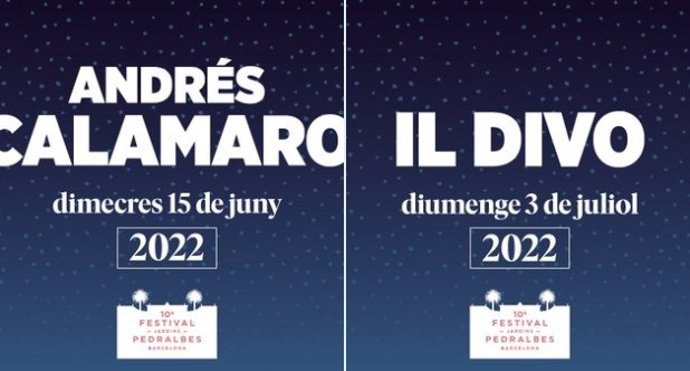 El Festival Jardins de Pedralbes ajorna els concerts d'Il Divo i Andrés Calamaro fins al 2022.