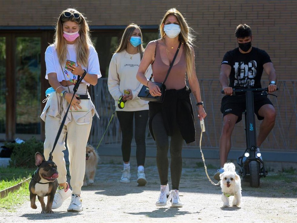 La familia acudió a votar al completo, perros incluidos