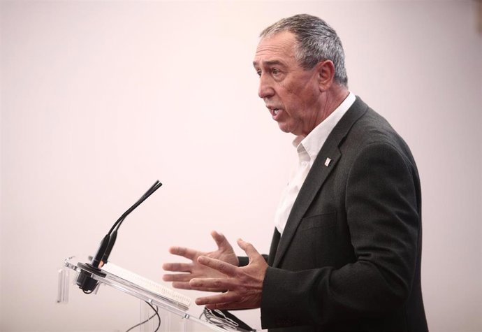 El diputado de Compromís en el Congreso, Joan Baldoví, interviene en una rueda de prensa.