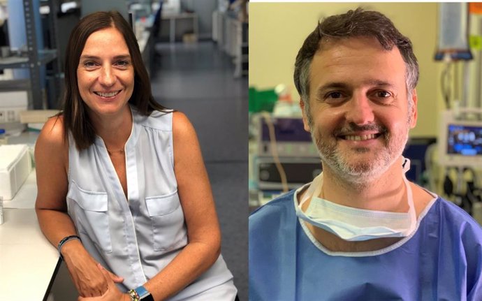 Los coautores del estudio sobre marcadores tumorales de cáncer de cabeza y cuello, Sonia Fernández y Xavier Avilés