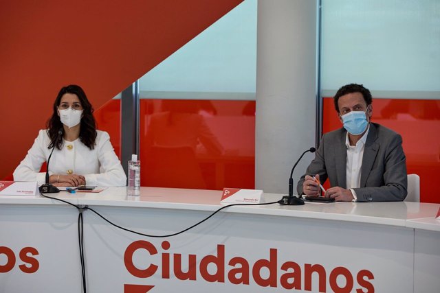 La presidenta de Ciudadanos, Inés Arrimadas, y el nuevo vicesecretario de la formación, Edmundo Bal