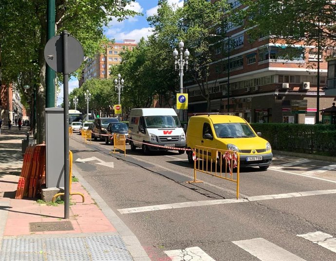 Corte de un carril en el paseo de Zorrilla, cruce con Doctor Quemada, para ejecutar obras de saneamiento.