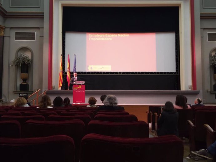 Francisco Polo en la presentación de la Estrategia España Nación Emprendedora en Zaragoza.