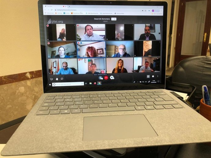 Archivo - Videoconferencia en un ordenador portátil