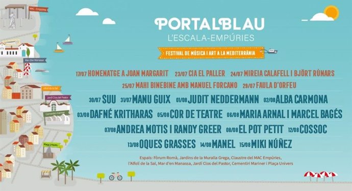 Cartel del XIV Festival de Música i Art a la Mediterrnia Portalblau.