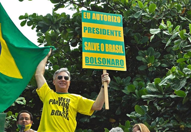 Un simpatizante del presidente de Brasil, Jair Bolsonaro.