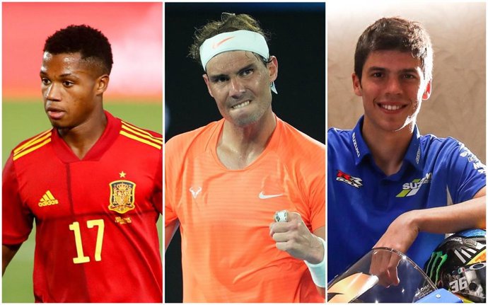 Archivo - Ansu Fati, Rafa Nadal y Joan Mir, candidatos a los Premios Laureus