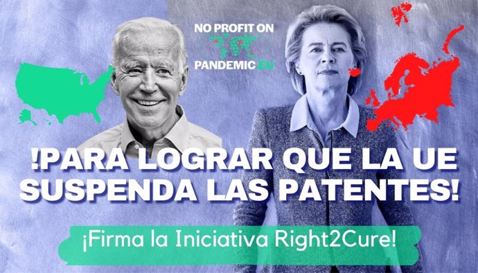 La iniciativa ciudadana 'Right2cure' pide al Gobierno que lidere en UE la propuesta de suspensión de patentes