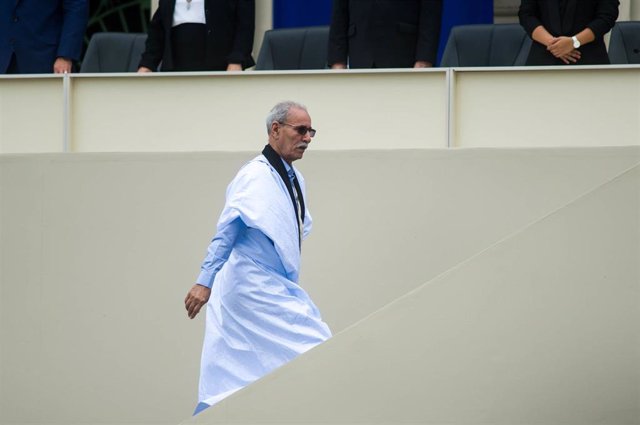 Archivo - 01 June 2019, El Salvador, San Salvador: President of the Sahrawi Republic Brahim Ghali attends the inauguration of newly appointed President of El Salvador Nayib Bukele during a swearing-in ceremony. Photo: Camilo Freedman/ZUMA Wire/dpa